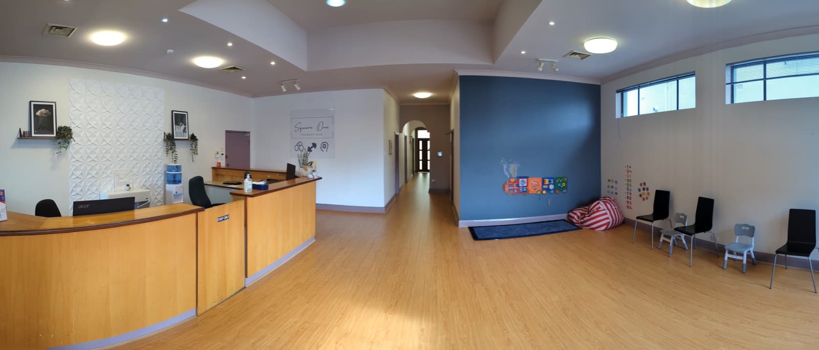 Bright, family-friendly reception and waiting area
